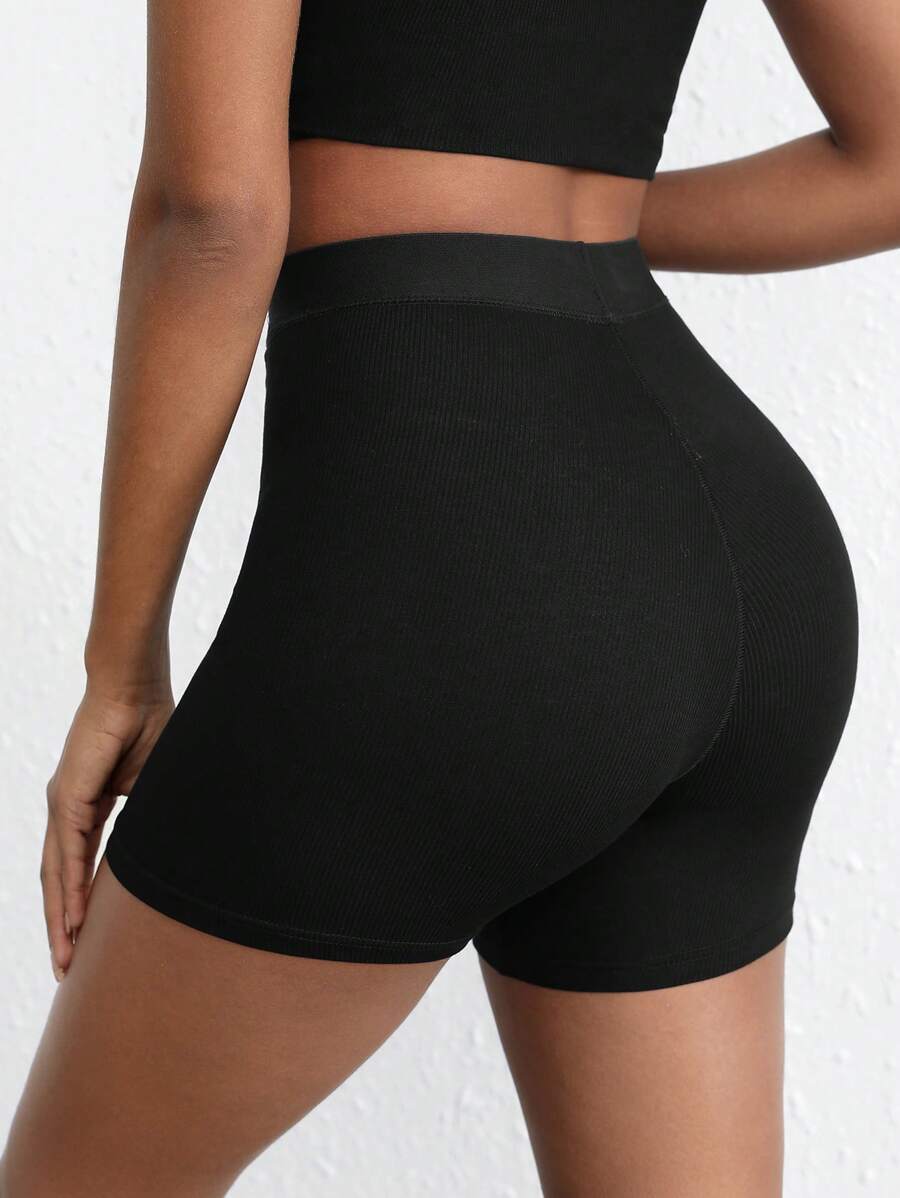 Solid Rib Knit Lounge Shorts-Soco Hoodie