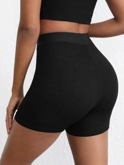 Solid Rib Knit Lounge Shorts-Soco Hoodie