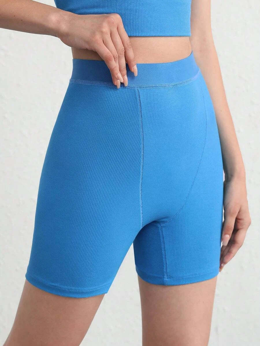 Solid Rib Knit Lounge Shorts-Soco Hoodie