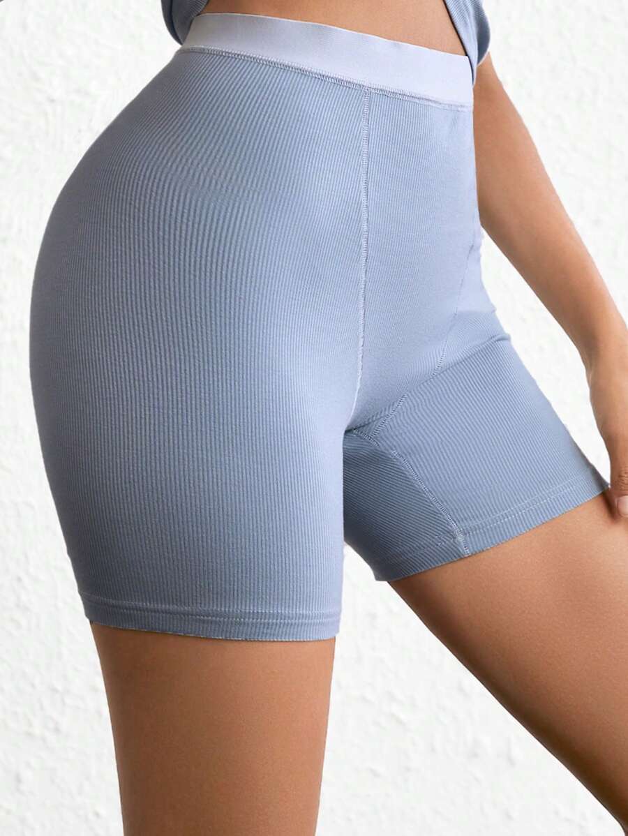 Solid Rib Knit Lounge Shorts-Soco Hoodie