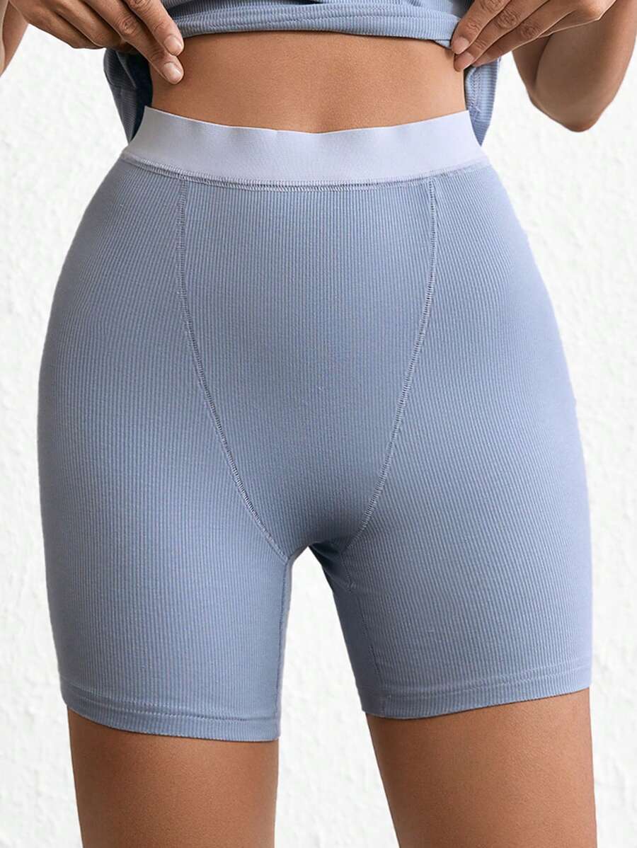 Solid Rib Knit Lounge Shorts-Soco Hoodie