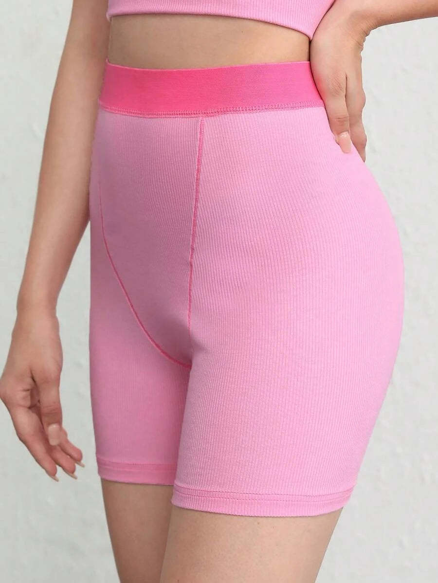 Solid Rib Knit Lounge Shorts-Soco Hoodie