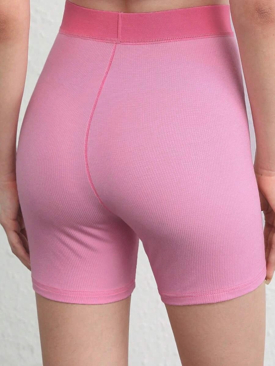 Solid Rib Knit Lounge Shorts-Soco Hoodie