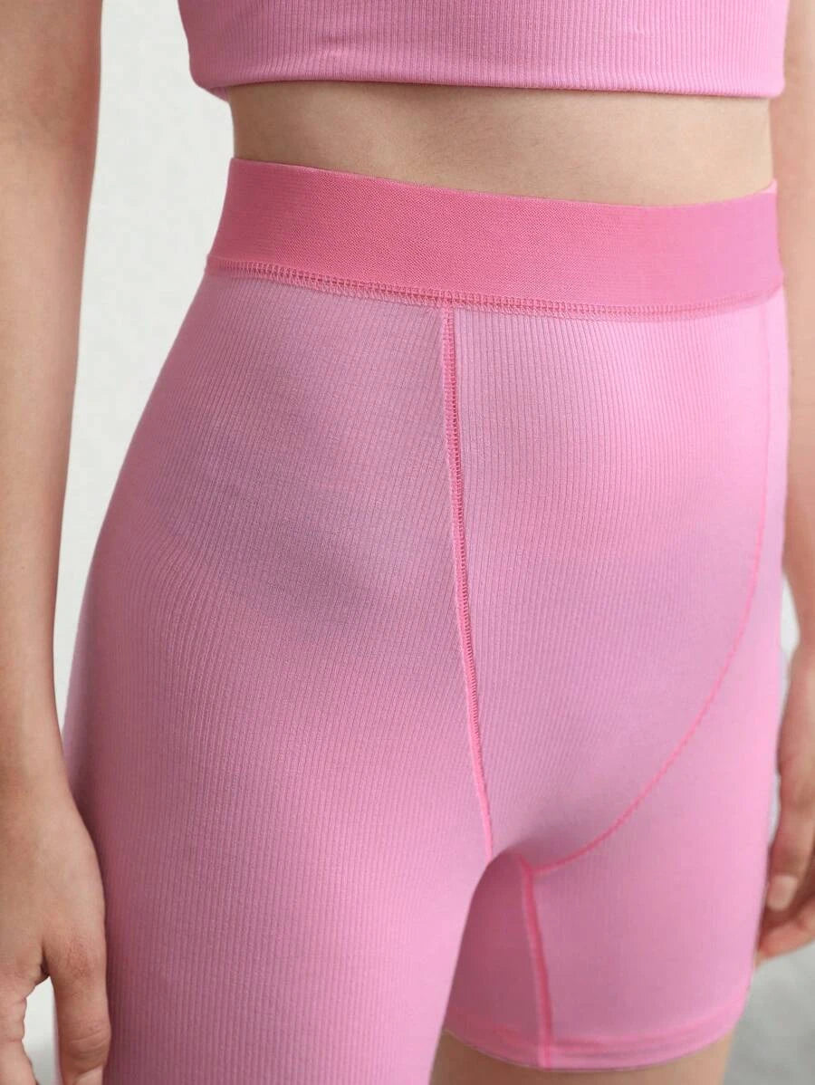 Solid Rib Knit Lounge Shorts-Soco Hoodie