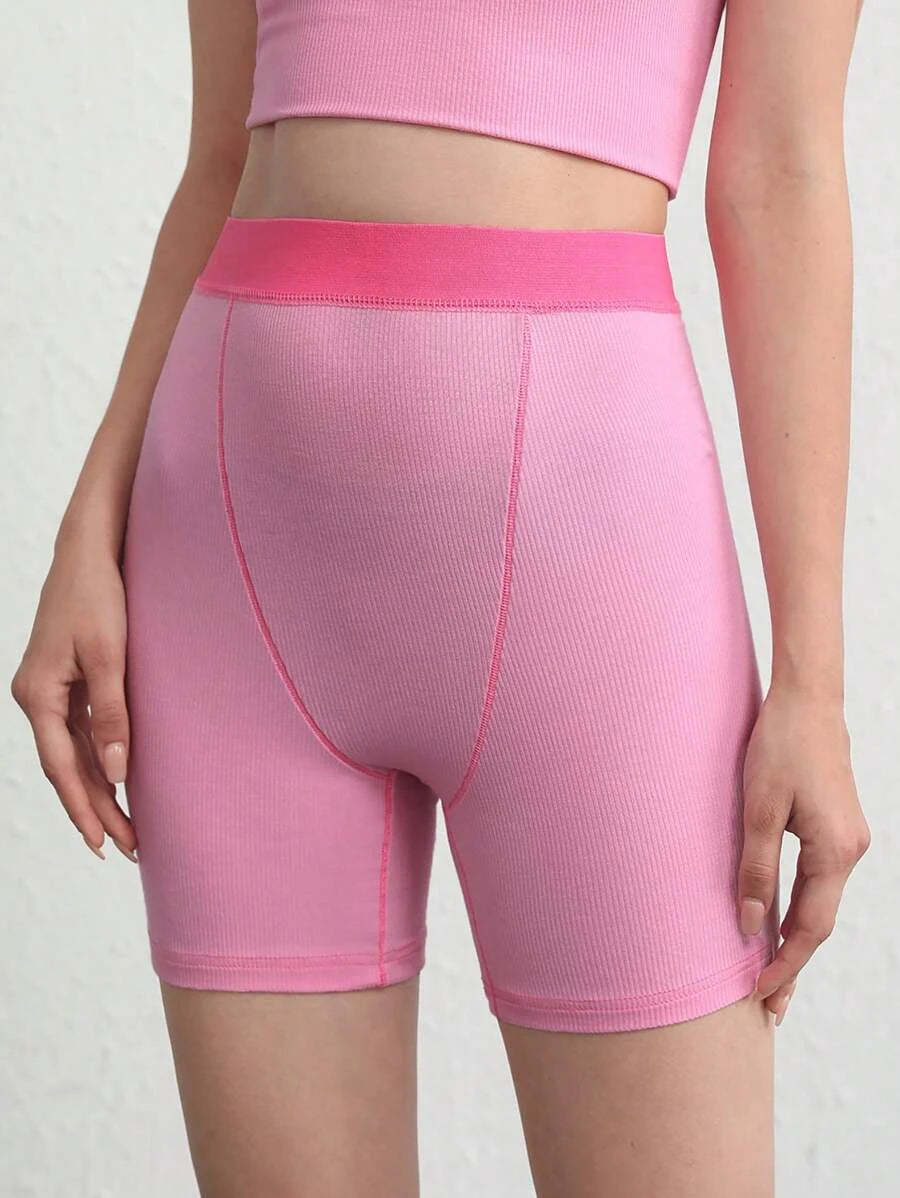 Solid Rib Knit Lounge Shorts-Soco Hoodie