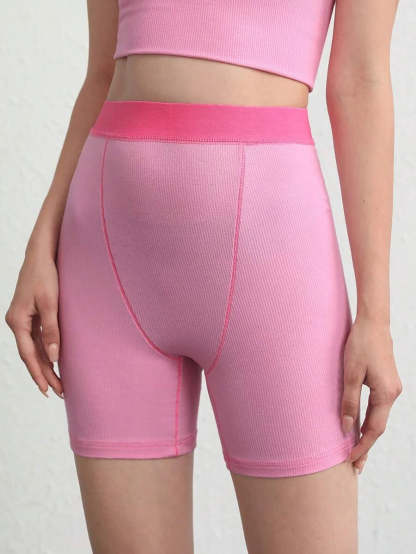 Solid Rib Knit Lounge Shorts-Soco Hoodie