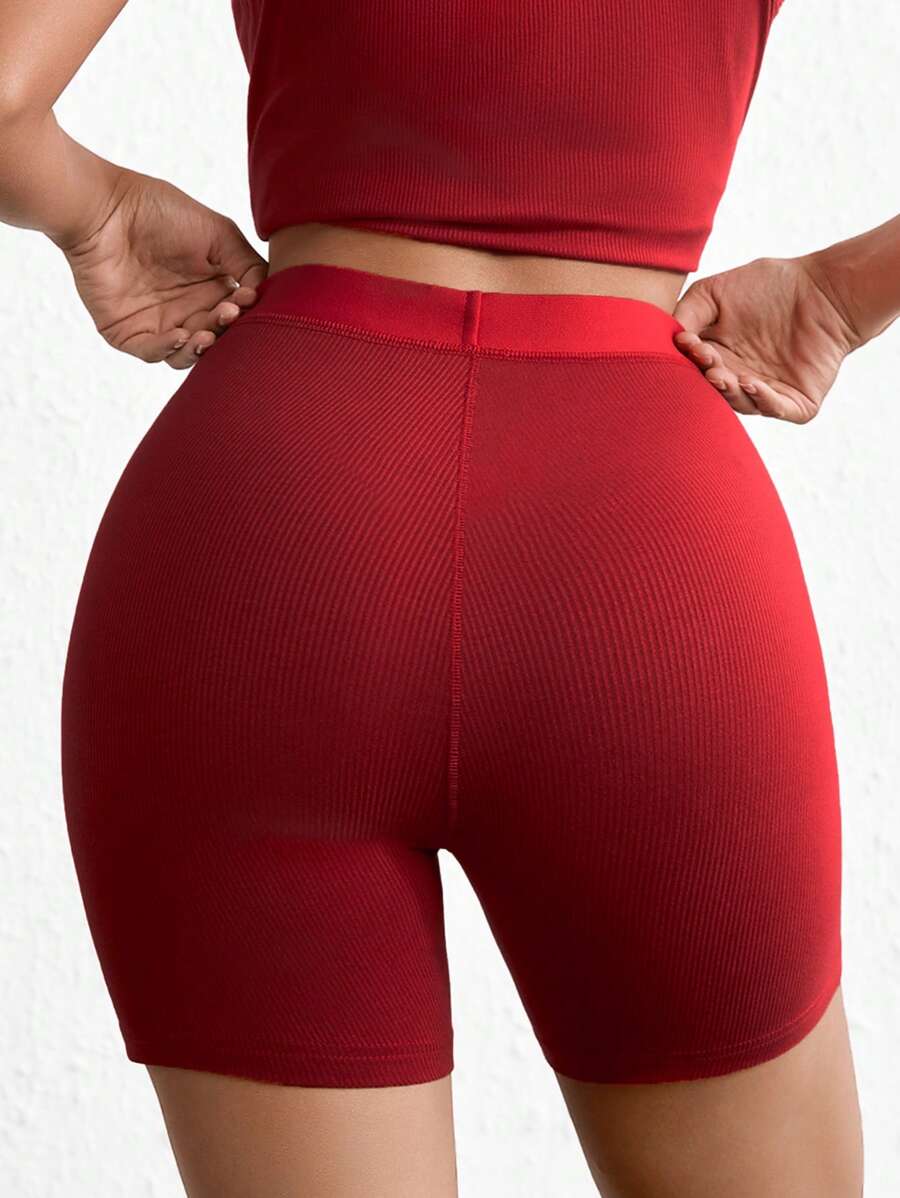 Solid Rib Knit Lounge Shorts-Soco Hoodie