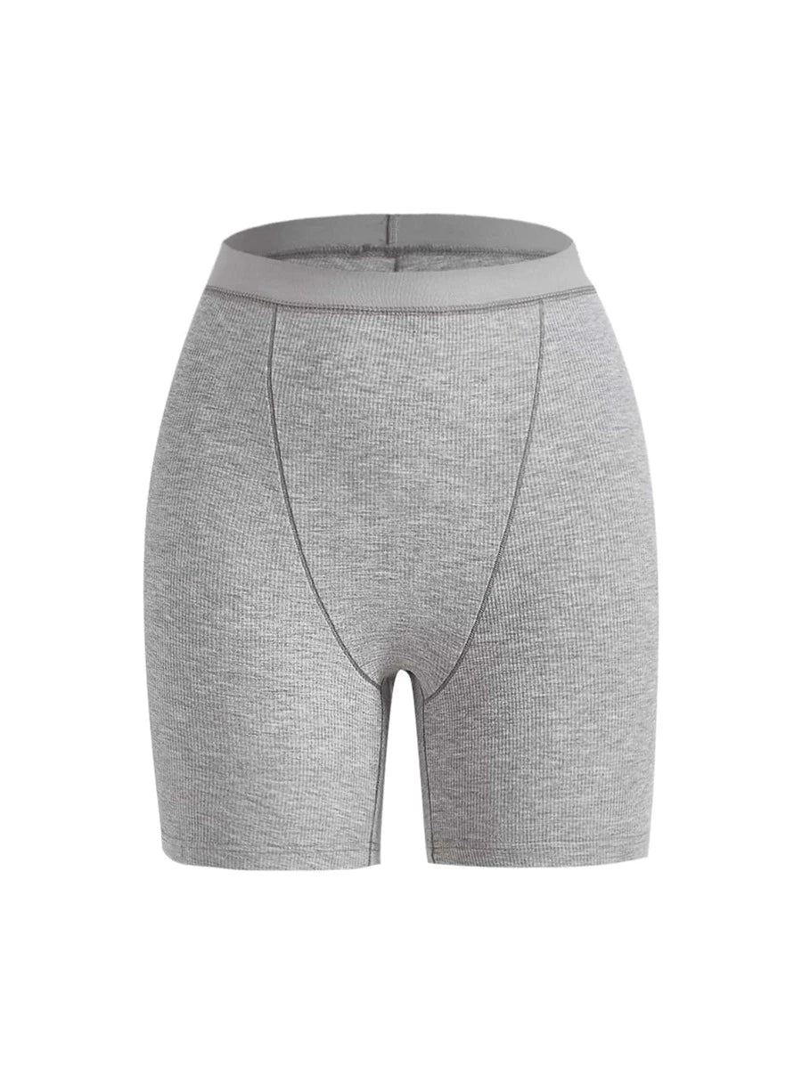 Solid Rib Knit Lounge Shorts-Soco Hoodie