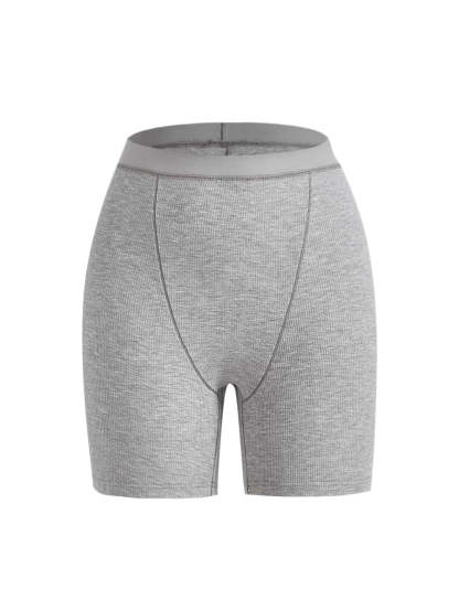Solid Rib Knit Lounge Shorts-Soco Hoodie