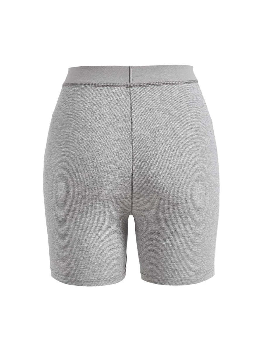 Solid Rib Knit Lounge Shorts-Soco Hoodie