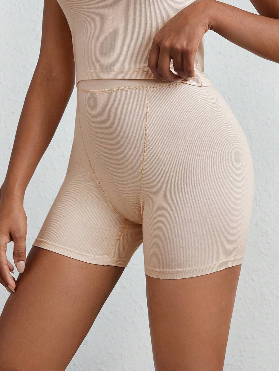 Solid Rib Knit Lounge Shorts-Soco Hoodie