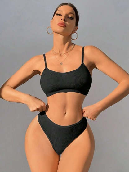 Solid Rib Lingerie Set-Soco Hoodie