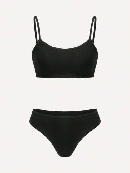 Solid Rib Lingerie Set-Soco Hoodie