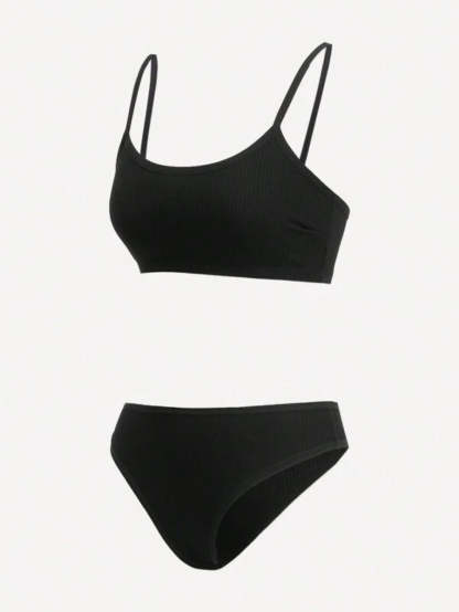 Solid Rib Lingerie Set-Soco Hoodie