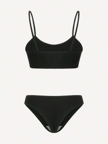 Solid Rib Lingerie Set-Soco Hoodie