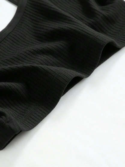 Solid Rib Lingerie Set-Soco Hoodie