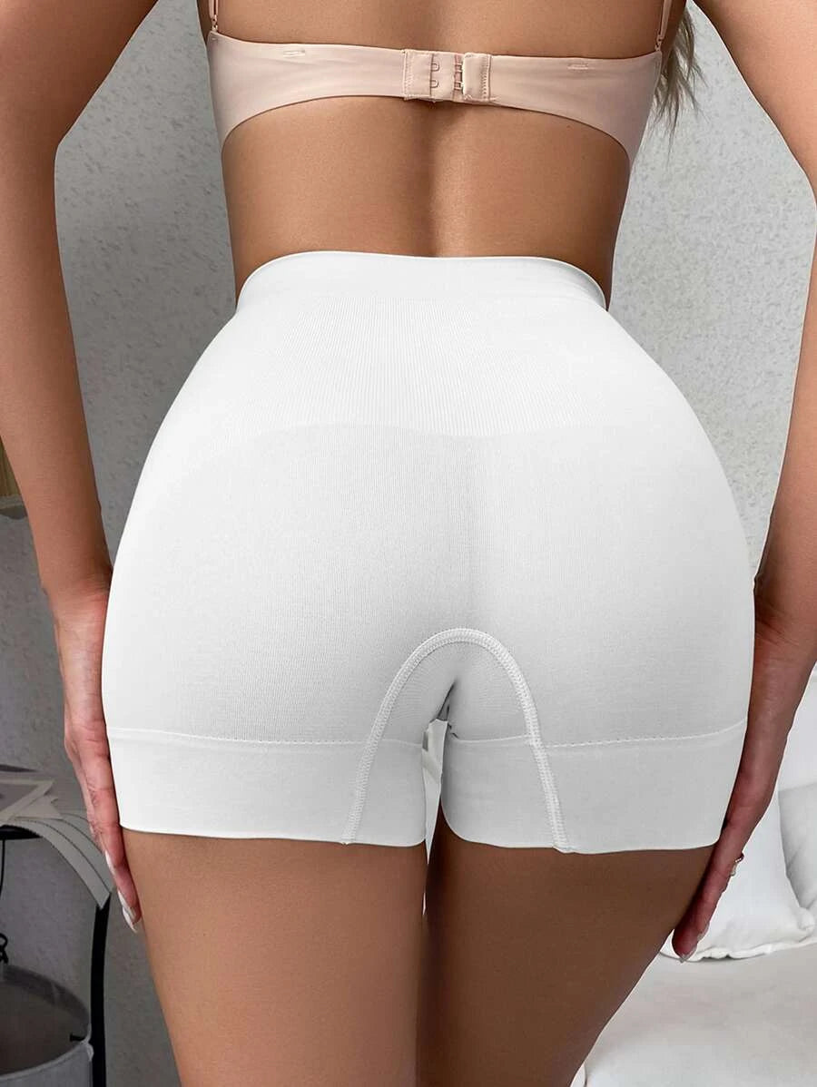 Solid Ribbed Knit Shapewear Shorts-Soco Hoodie