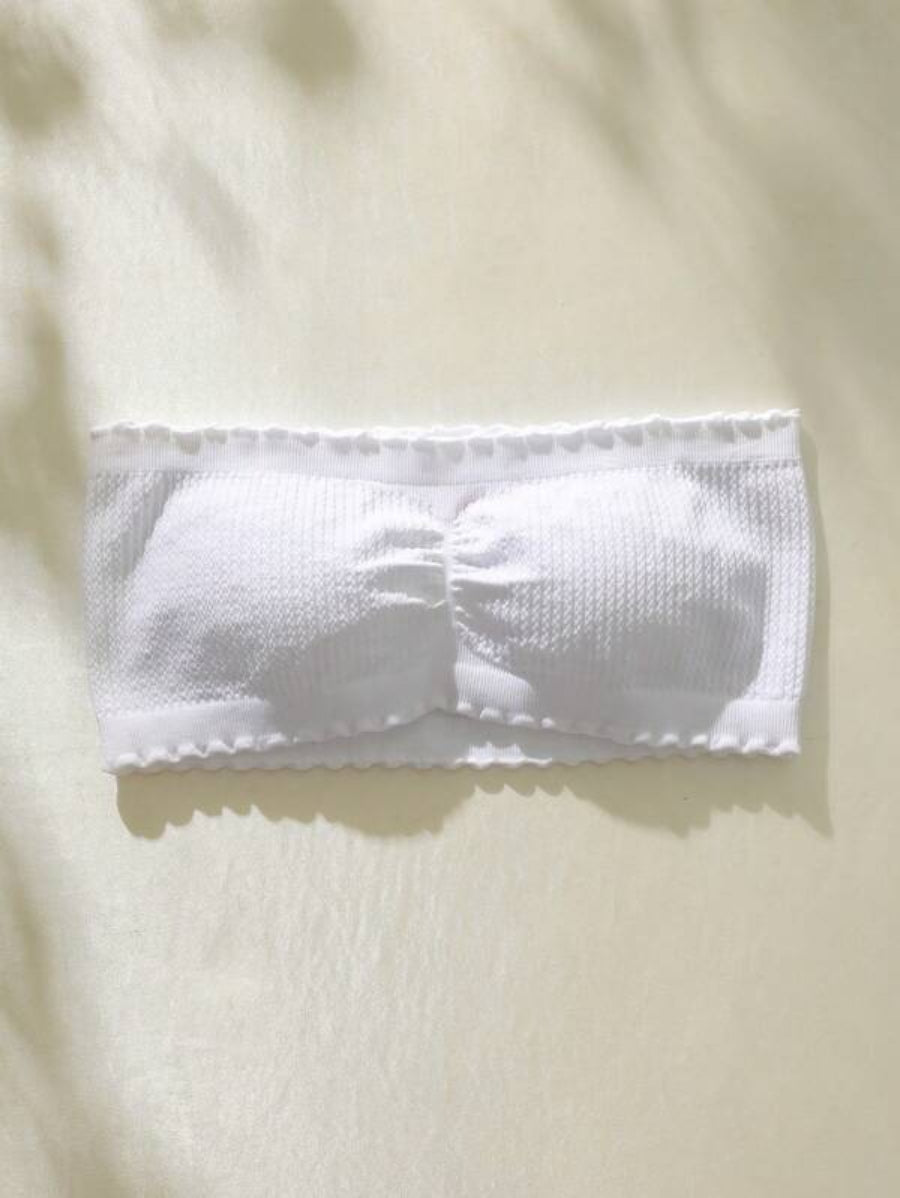 Solid Lettuce Trim Tube Bra-Soco Hoodie