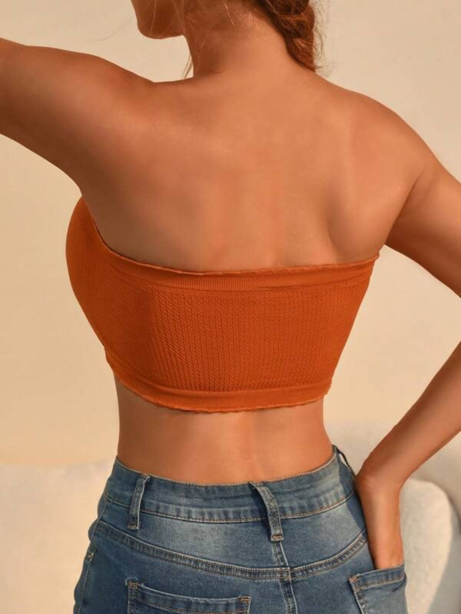 Solid Lettuce Trim Tube Bra-Soco Hoodie