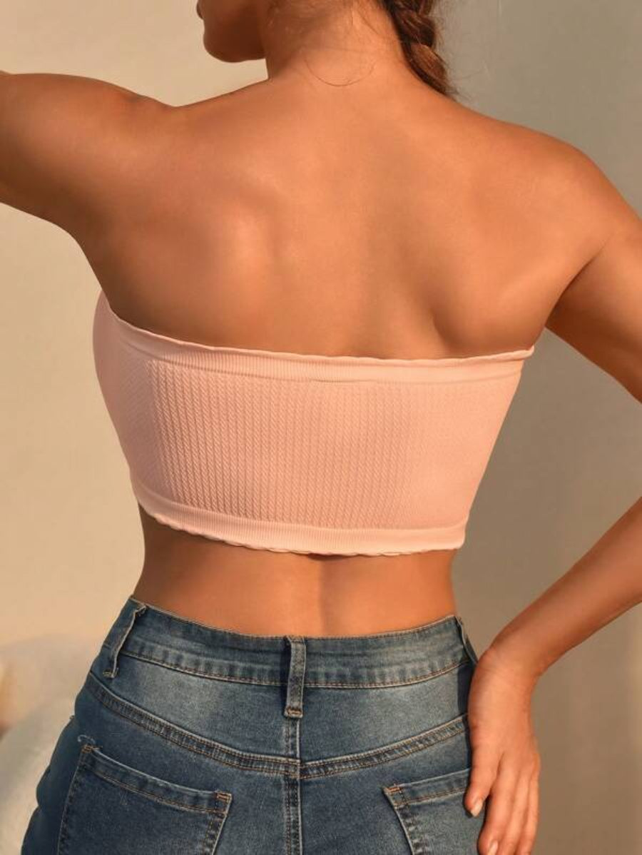 Solid Lettuce Trim Tube Bra-Soco Hoodie