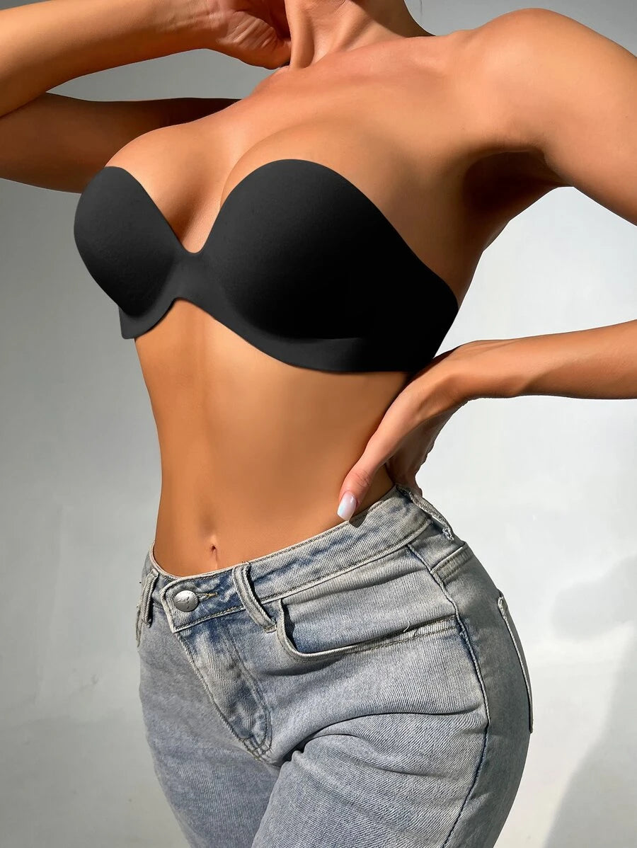 Solid Self Adhesive Strapless Bra-Soco Hoodie