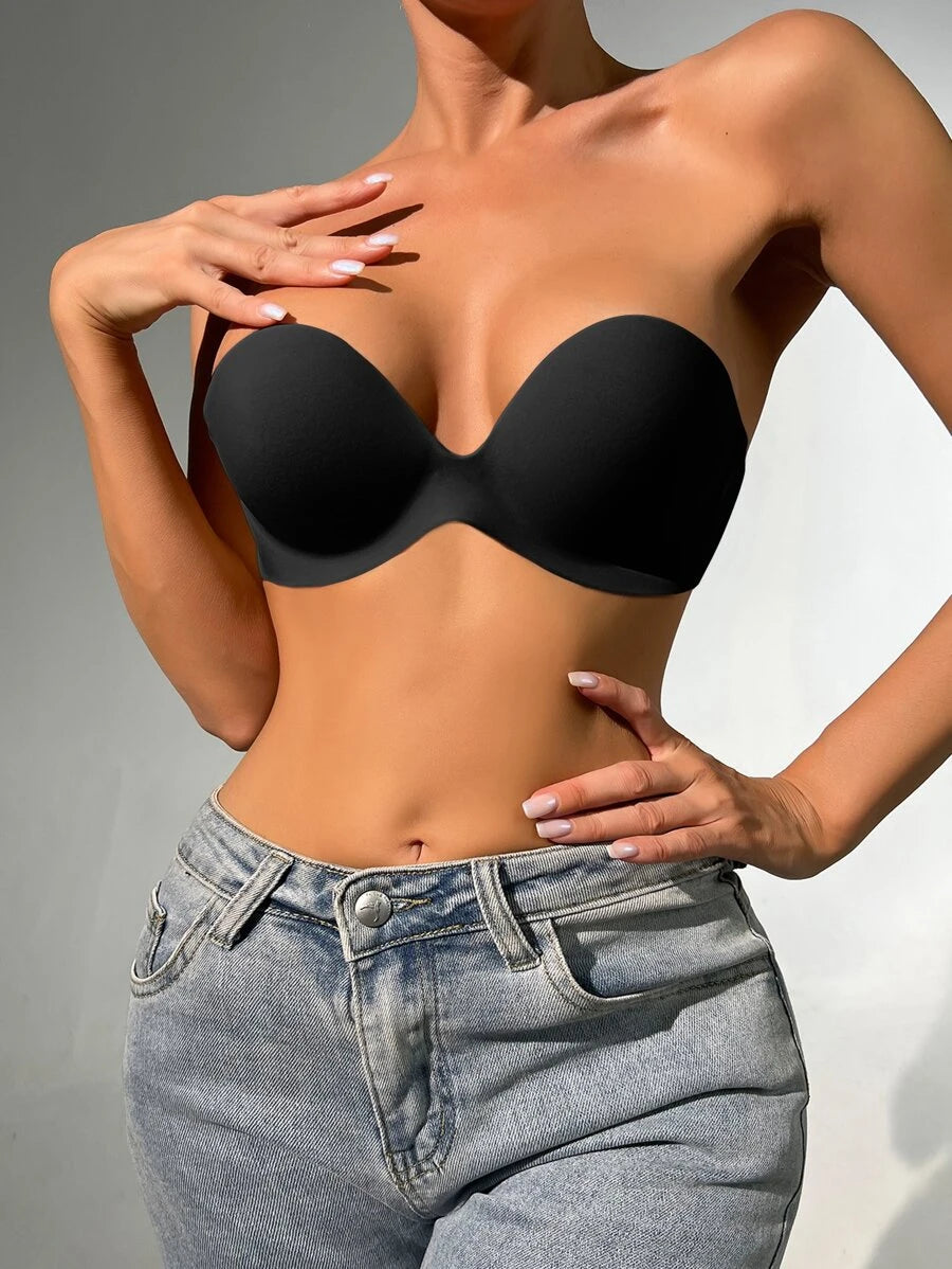 Solid Self Adhesive Strapless Bra-Soco Hoodie