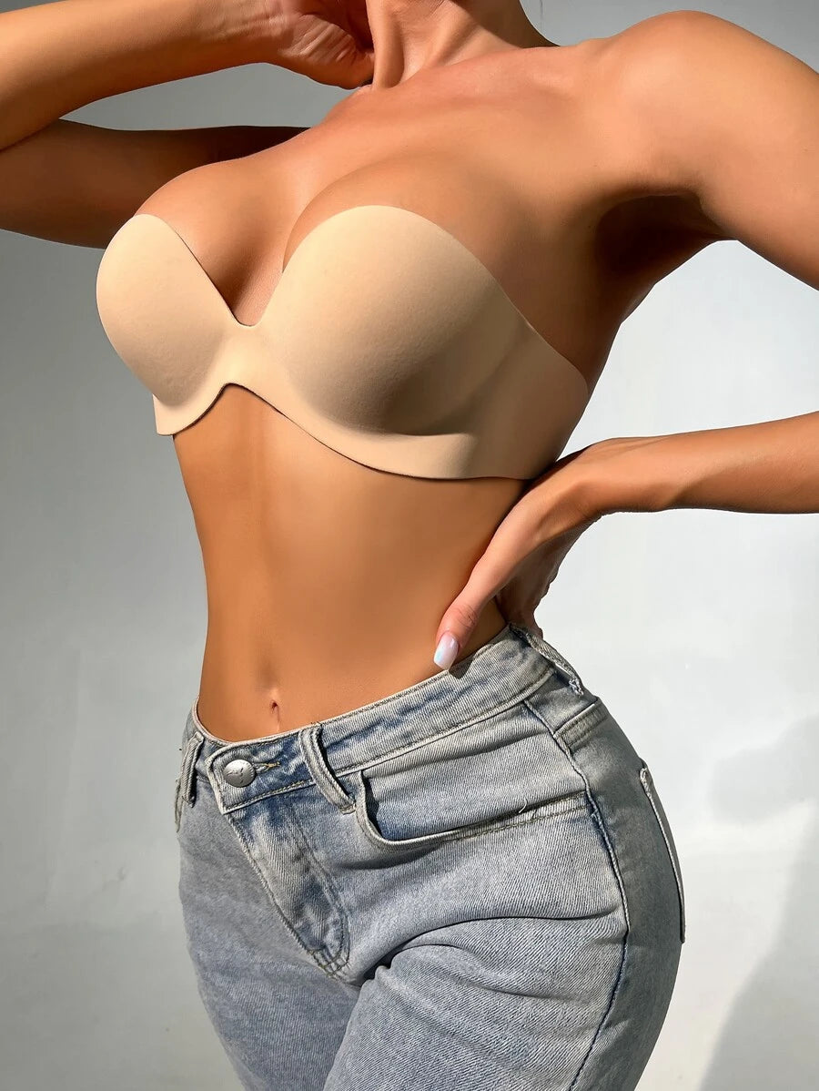 Solid Self Adhesive Strapless Bra-Soco Hoodie