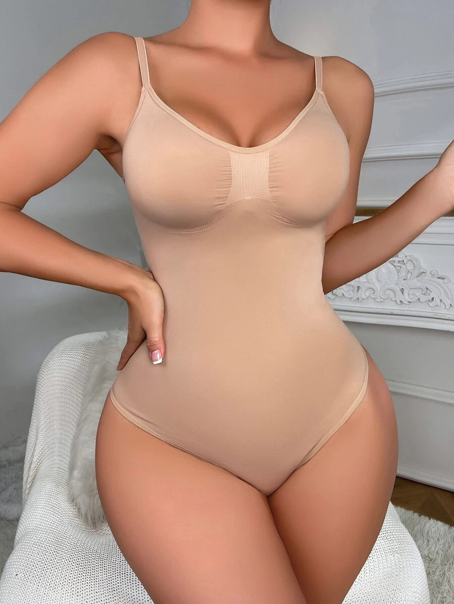 Solid Shapewear Thongs Bodysuit-Soco Hoodie