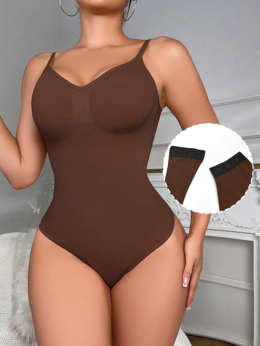Solid Shapewear Thongs Bodysuit-Soco Hoodie