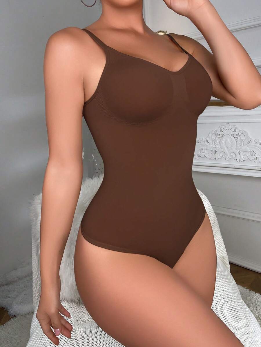 Solid Shapewear Thongs Bodysuit-Soco Hoodie