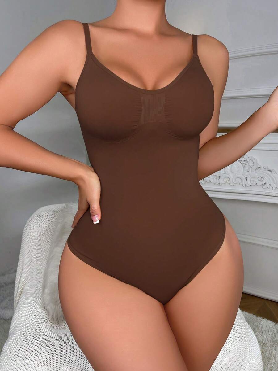 Solid Shapewear Thongs Bodysuit-Soco Hoodie