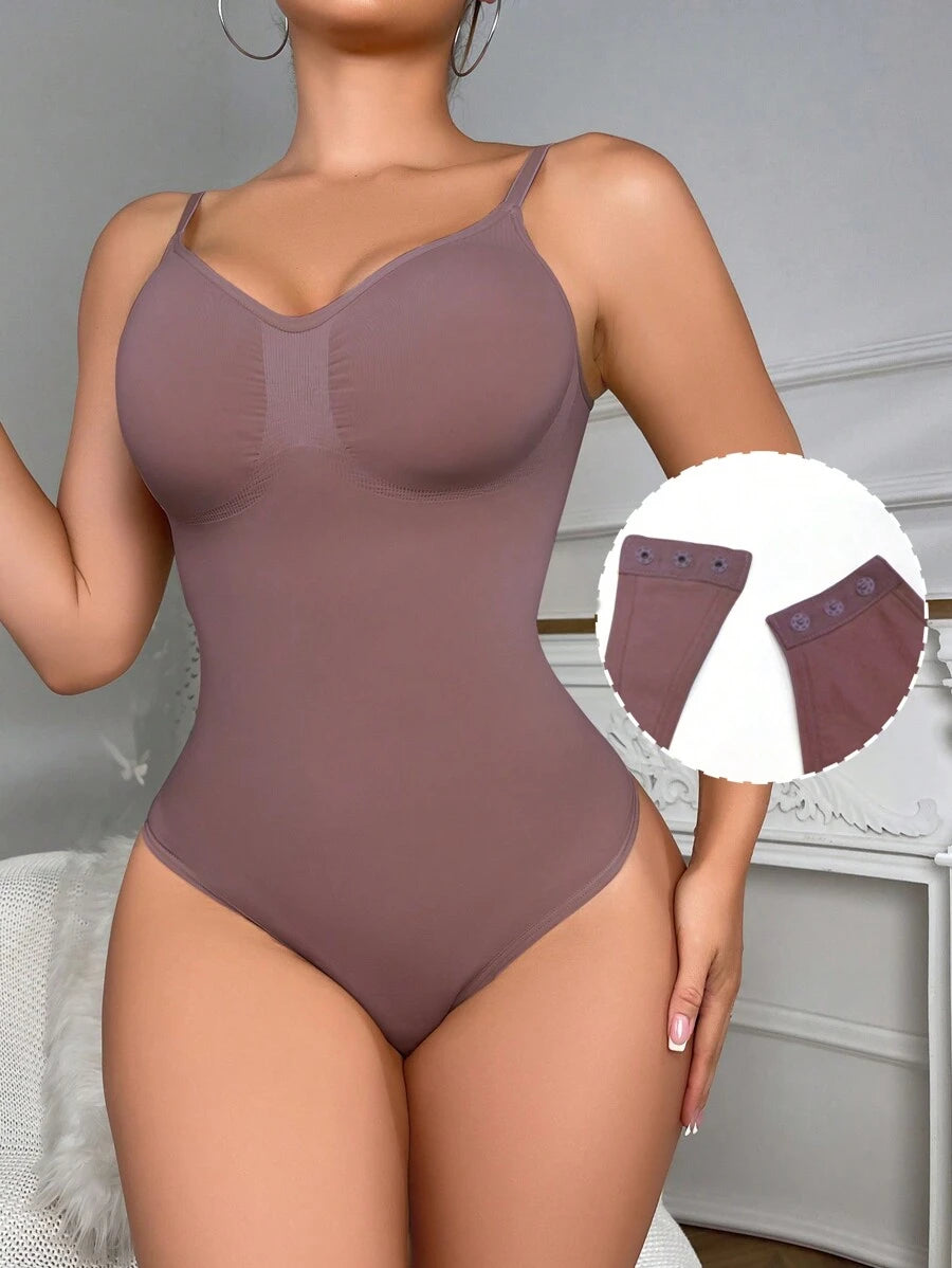 Solid Shapewear Thongs Bodysuit-Soco Hoodie