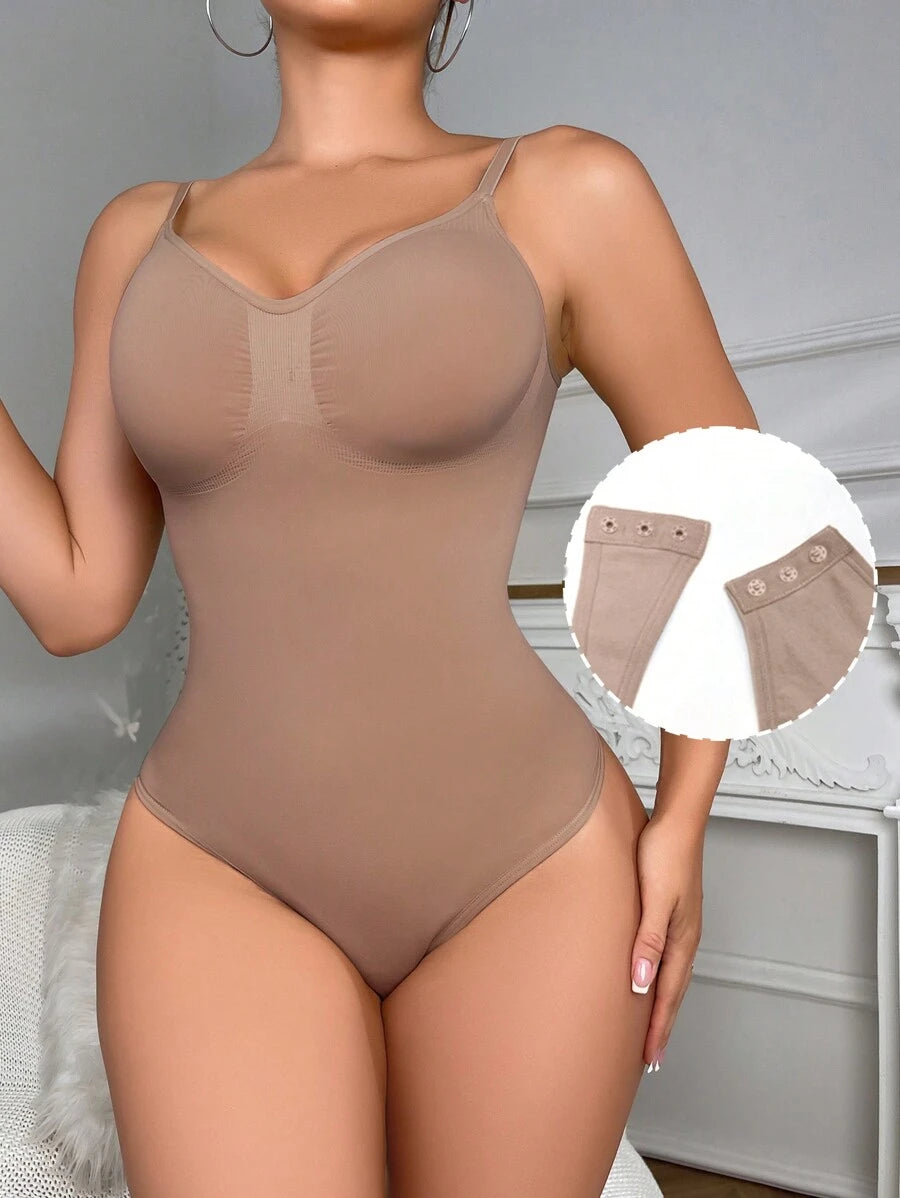 Solid Shapewear Thongs Bodysuit-Soco Hoodie