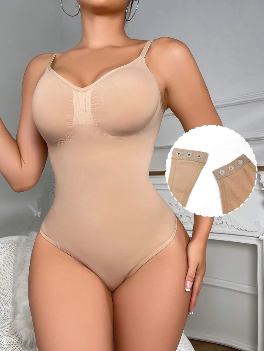 Solid Shapewear Thongs Bodysuit-Soco Hoodie