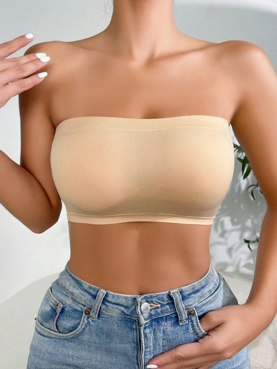 Solid Strapless Wireless Bra-Soco Hoodie