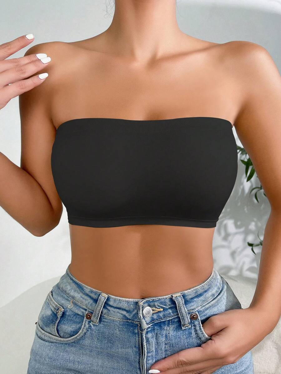 Solid Strapless Wireless Bra-Soco Hoodie