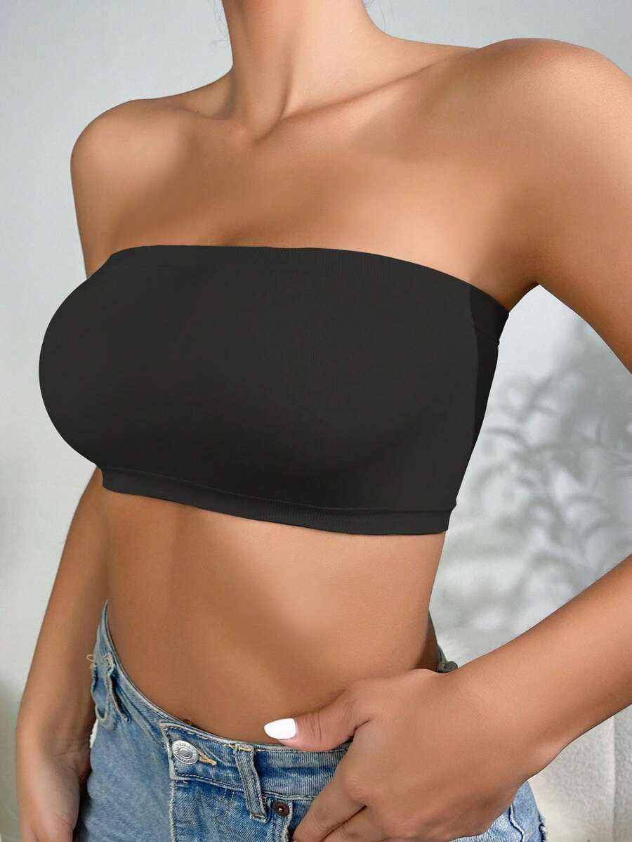 Solid Strapless Wireless Bra-Soco Hoodie