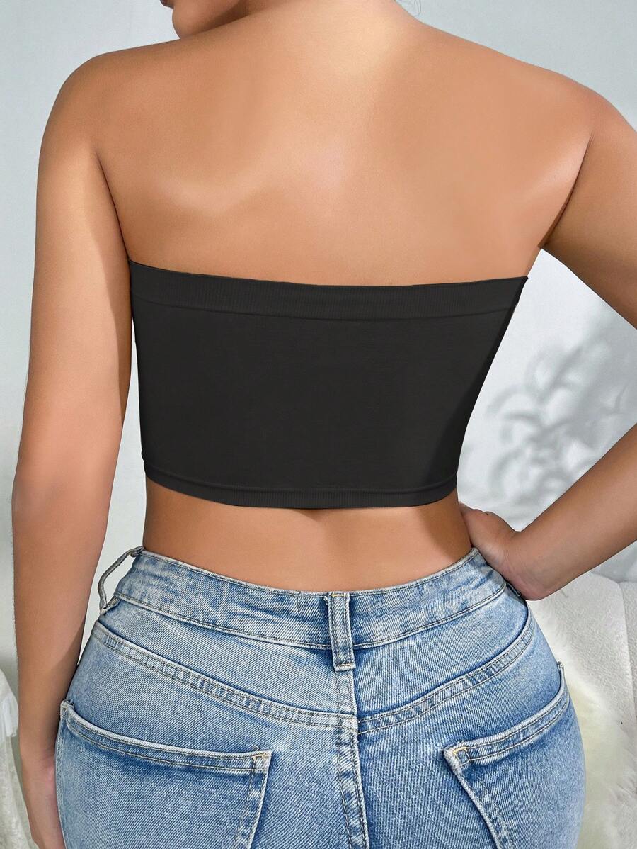 Solid Strapless Wireless Bra-Soco Hoodie