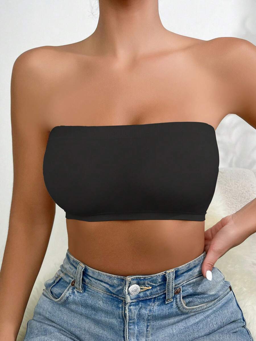 Solid Strapless Wireless Bra-Soco Hoodie