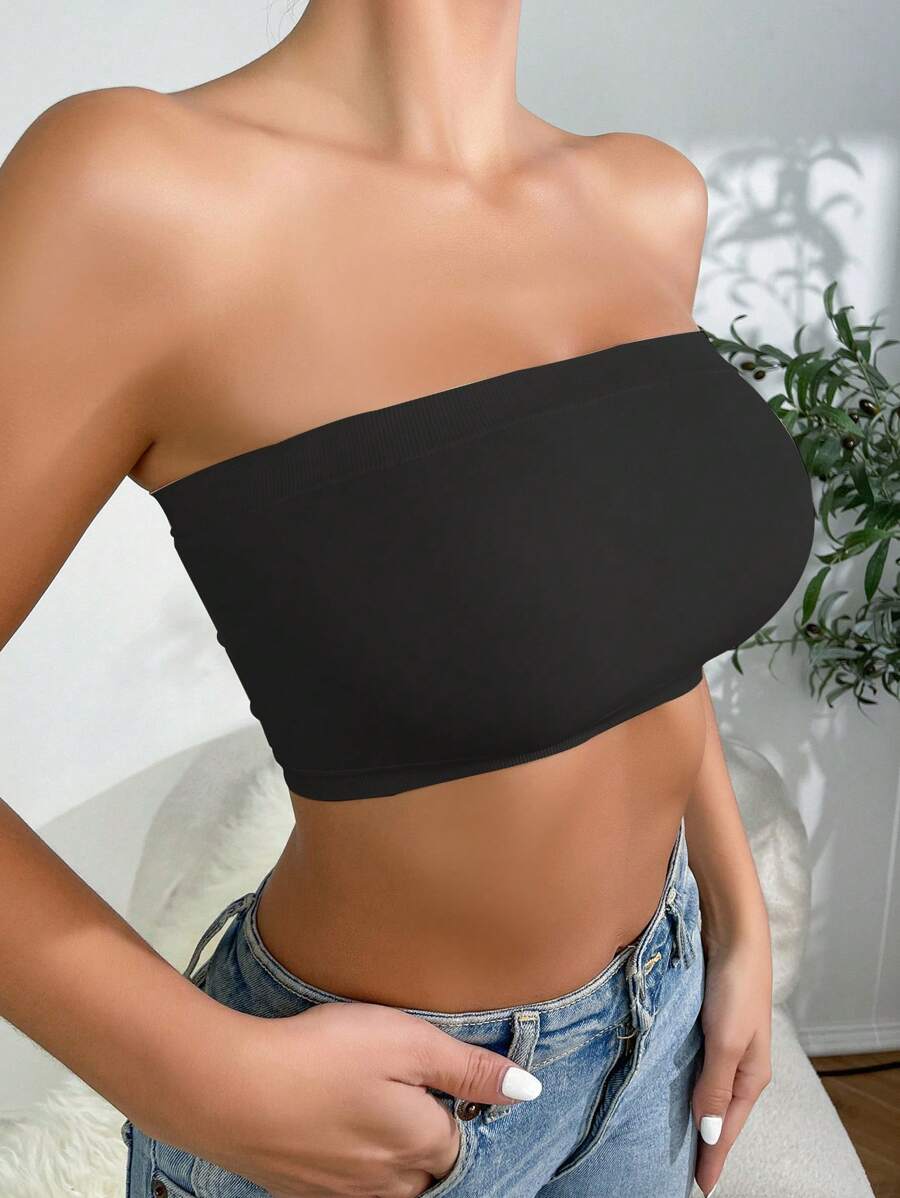 Solid Strapless Wireless Bra-Soco Hoodie