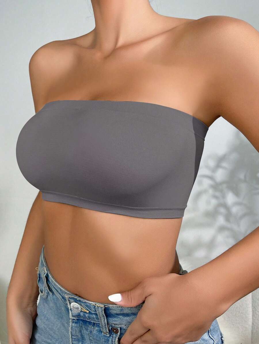 Solid Strapless Wireless Bra-Soco Hoodie