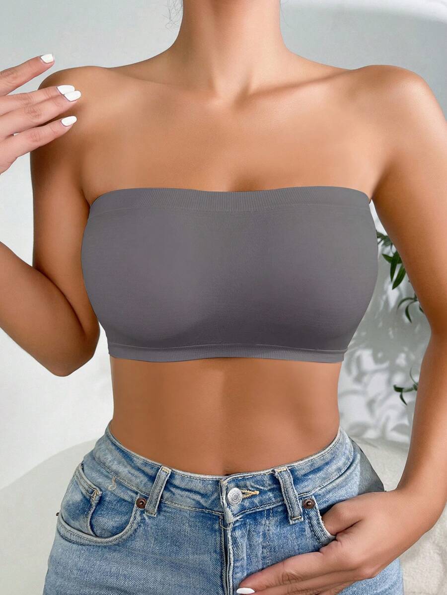 Solid Strapless Wireless Bra-Soco Hoodie
