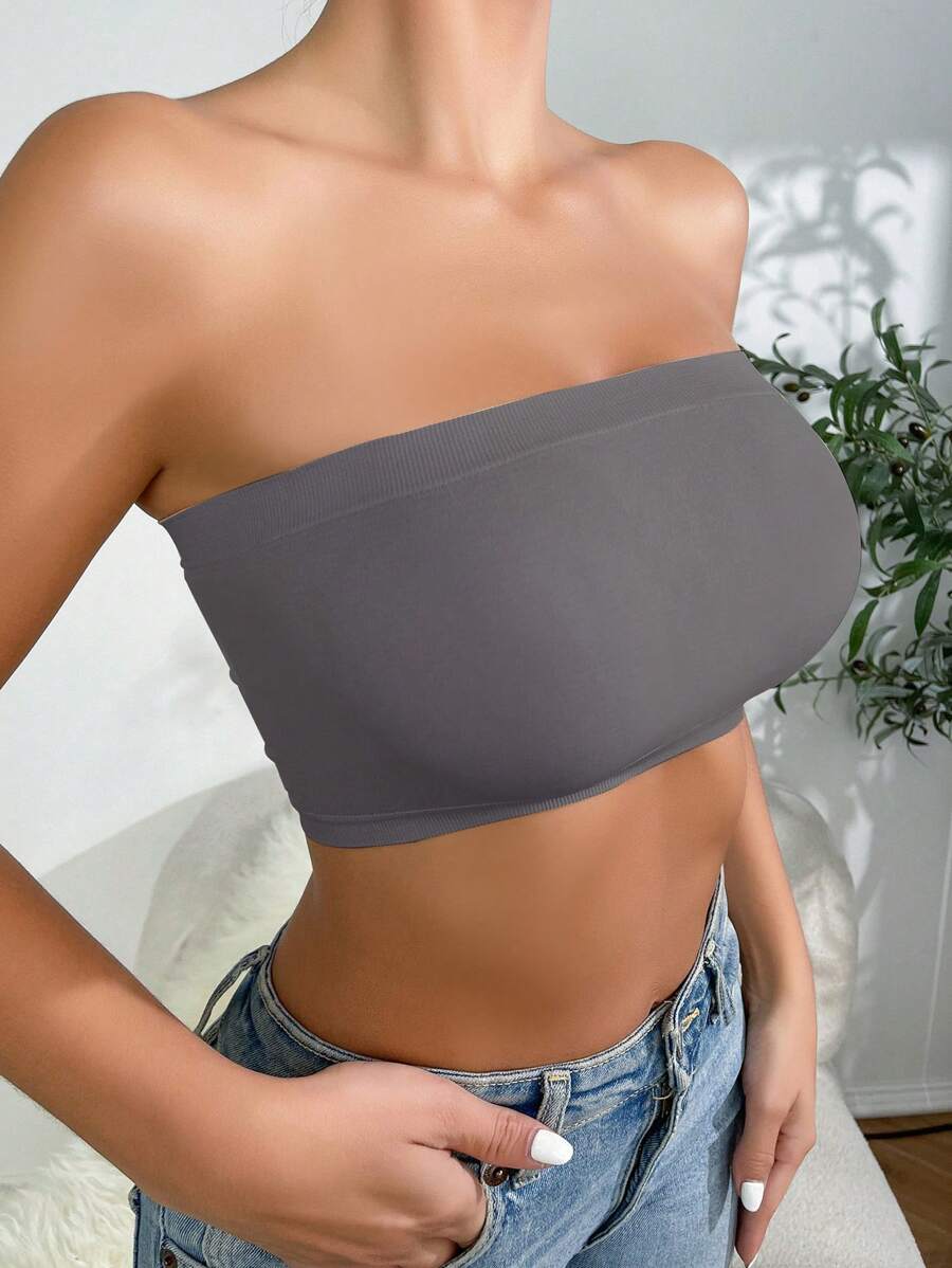 Solid Strapless Wireless Bra-Soco Hoodie
