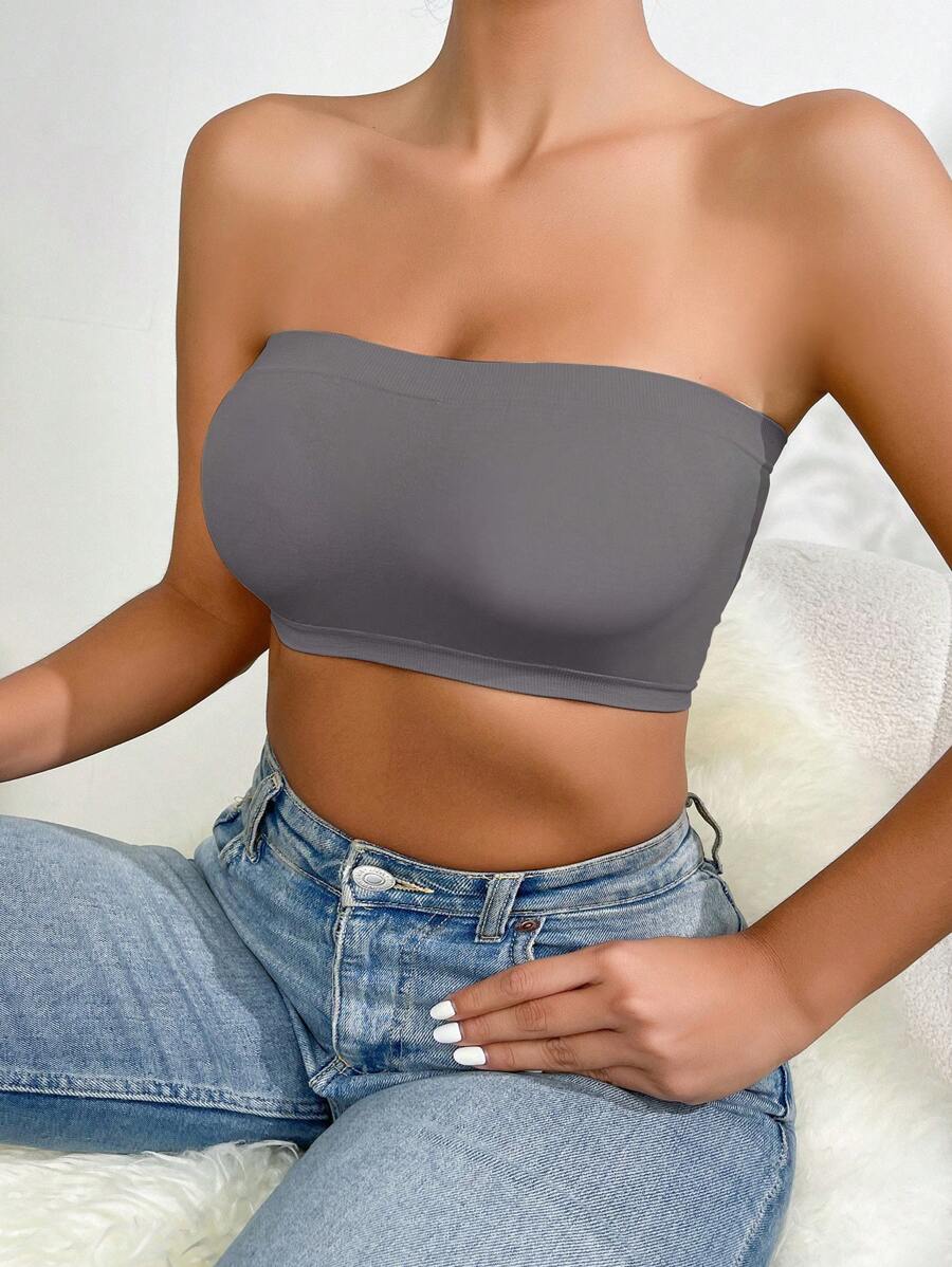 Solid Strapless Wireless Bra-Soco Hoodie