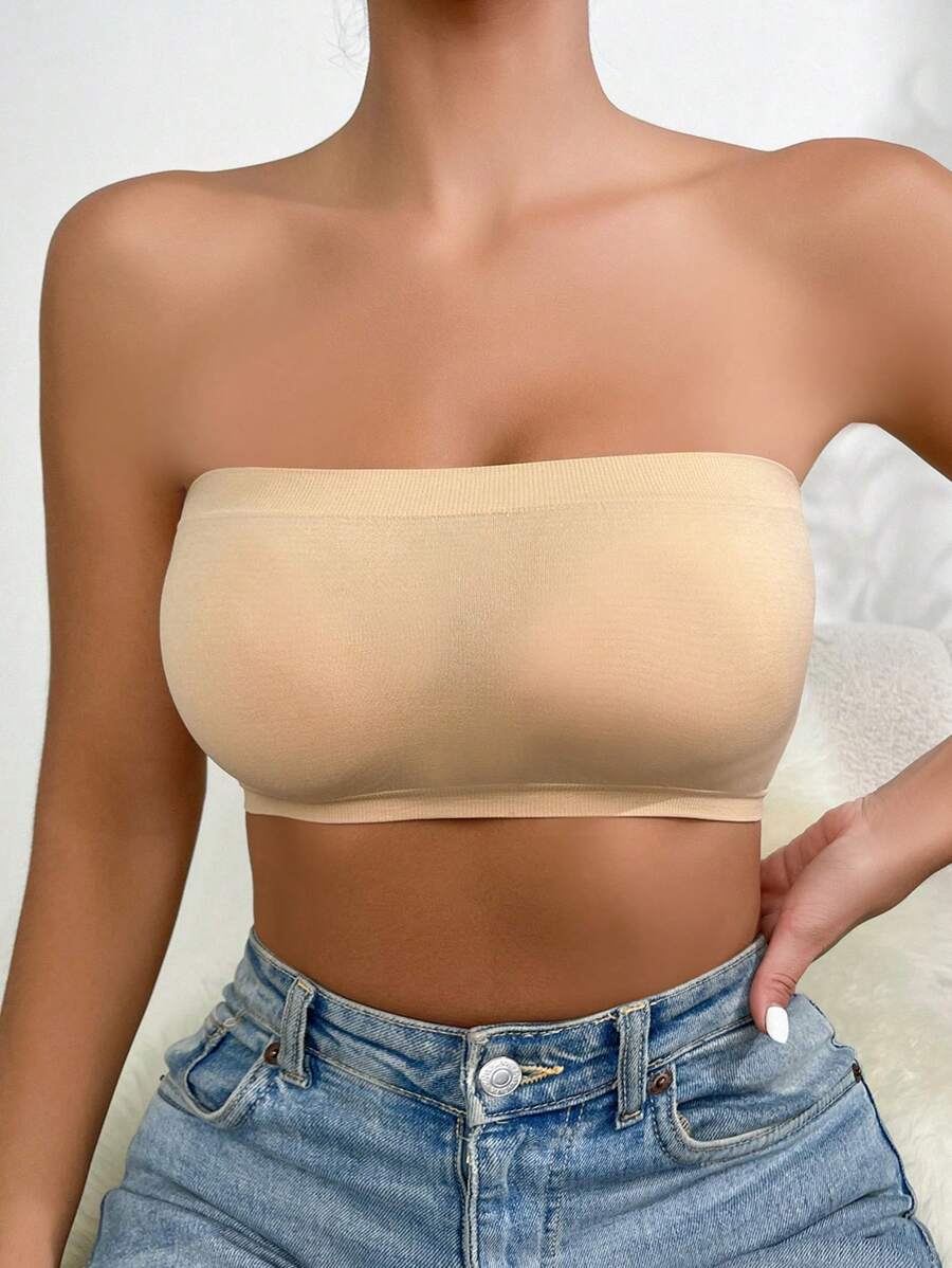 Solid Strapless Wireless Bra-Soco Hoodie