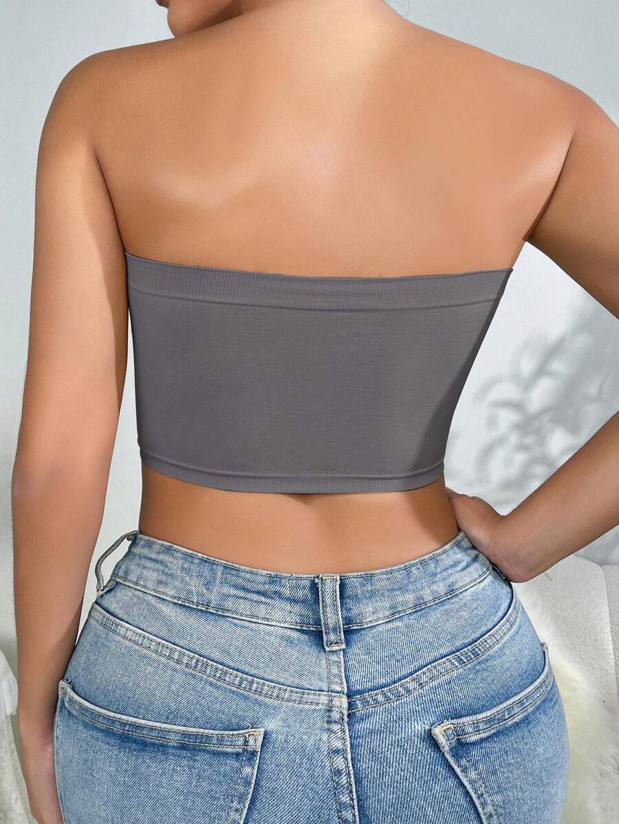 Solid Strapless Wireless Bra-Soco Hoodie