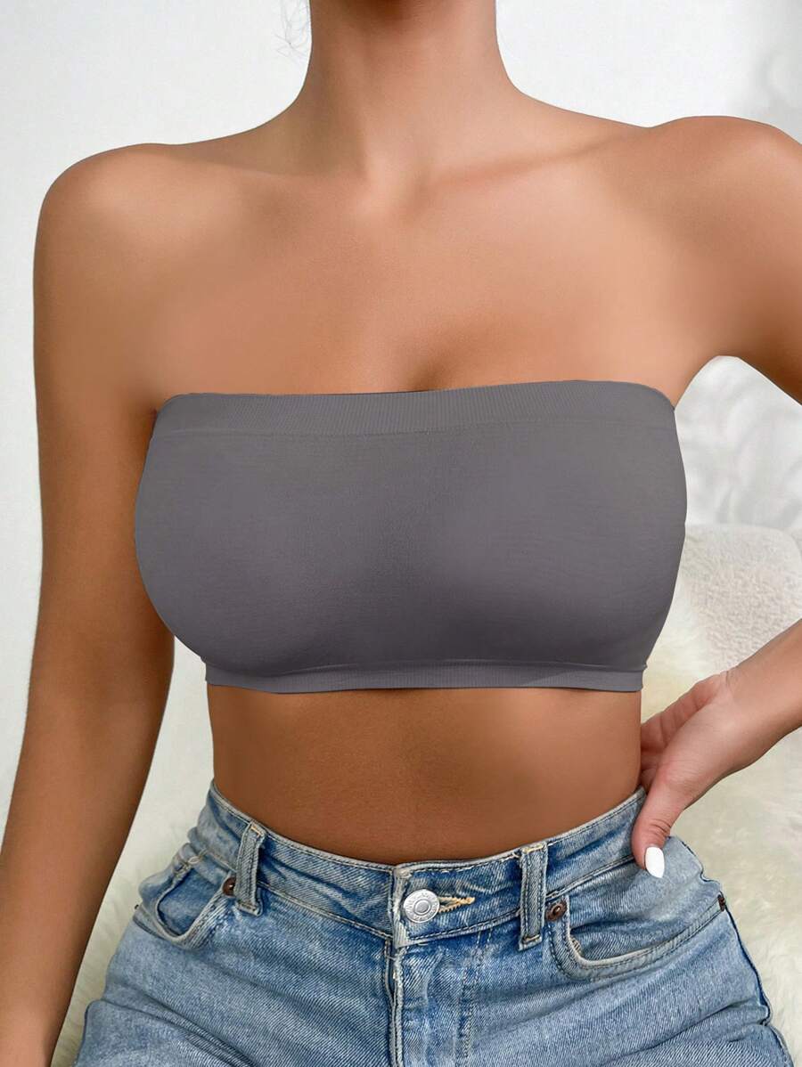 Solid Strapless Wireless Bra-Soco Hoodie