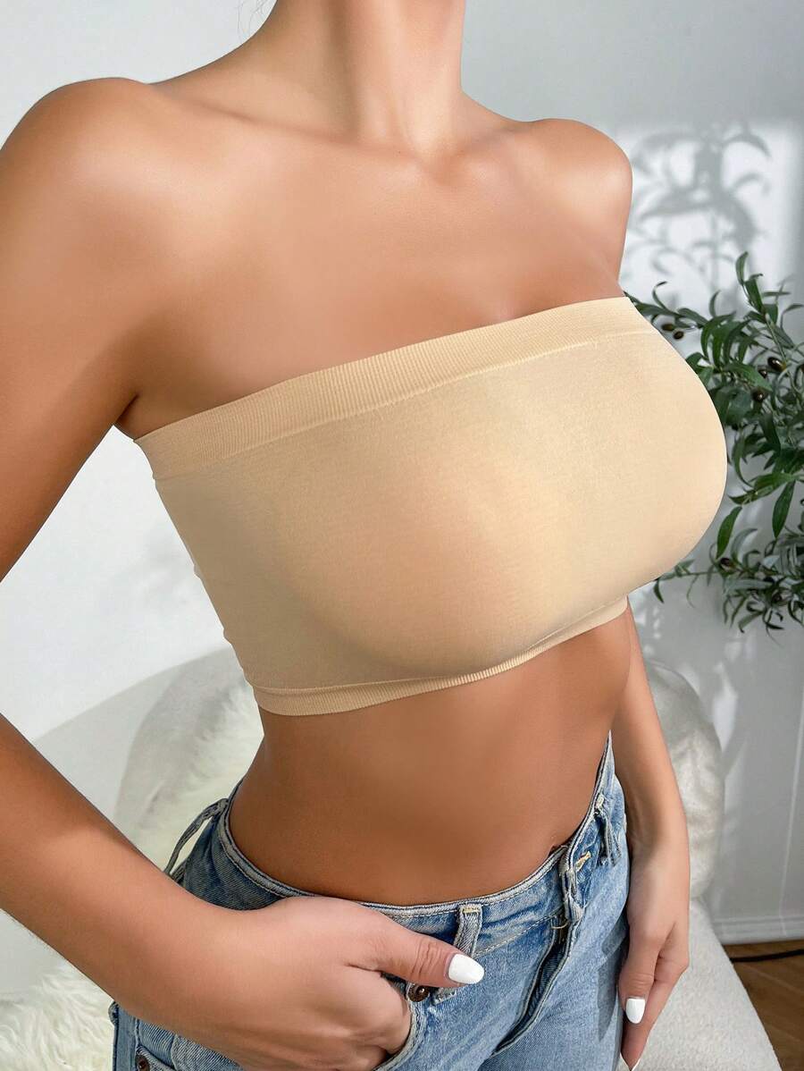 Solid Strapless Wireless Bra-Soco Hoodie