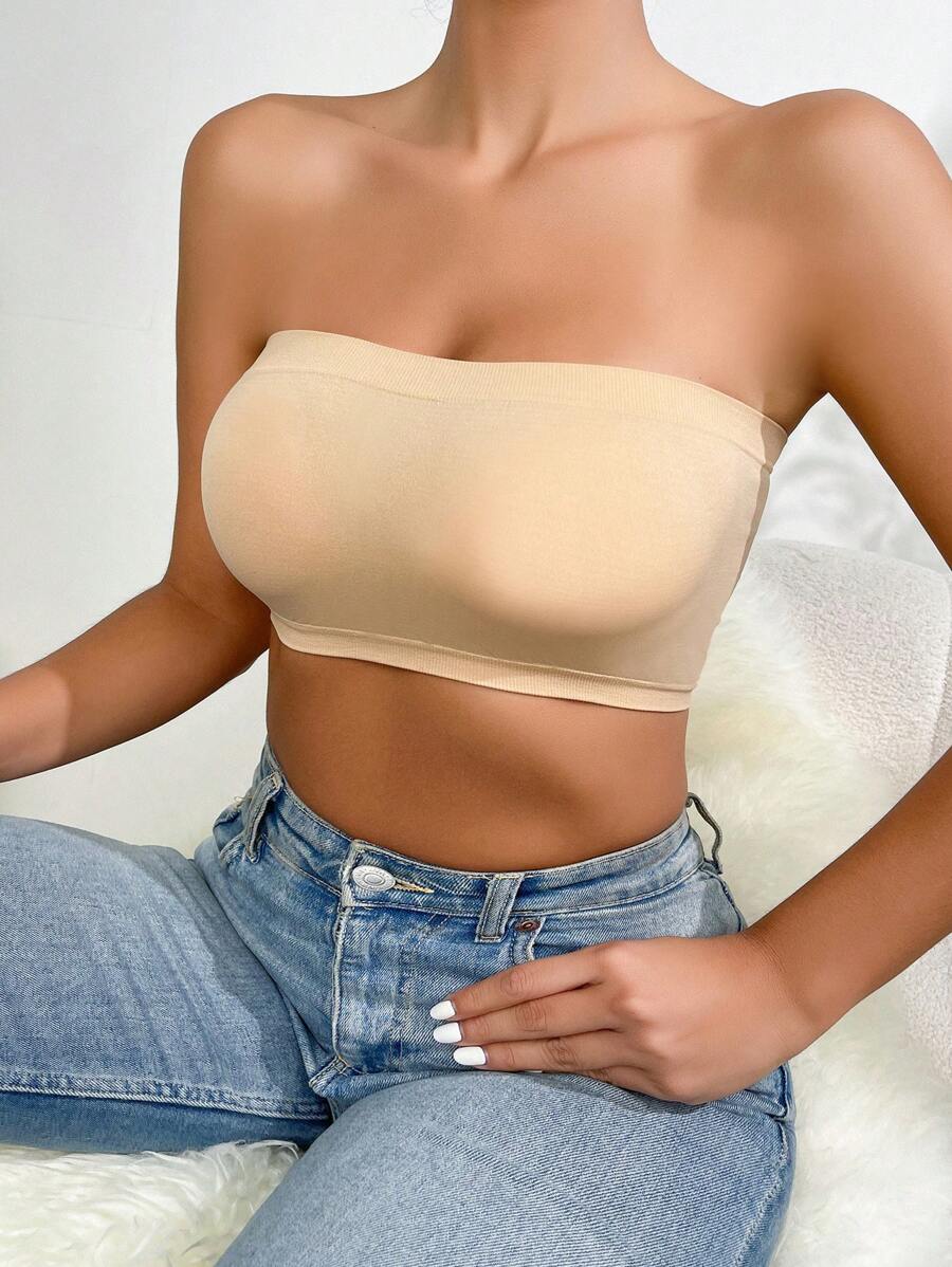 Solid Strapless Wireless Bra-Soco Hoodie