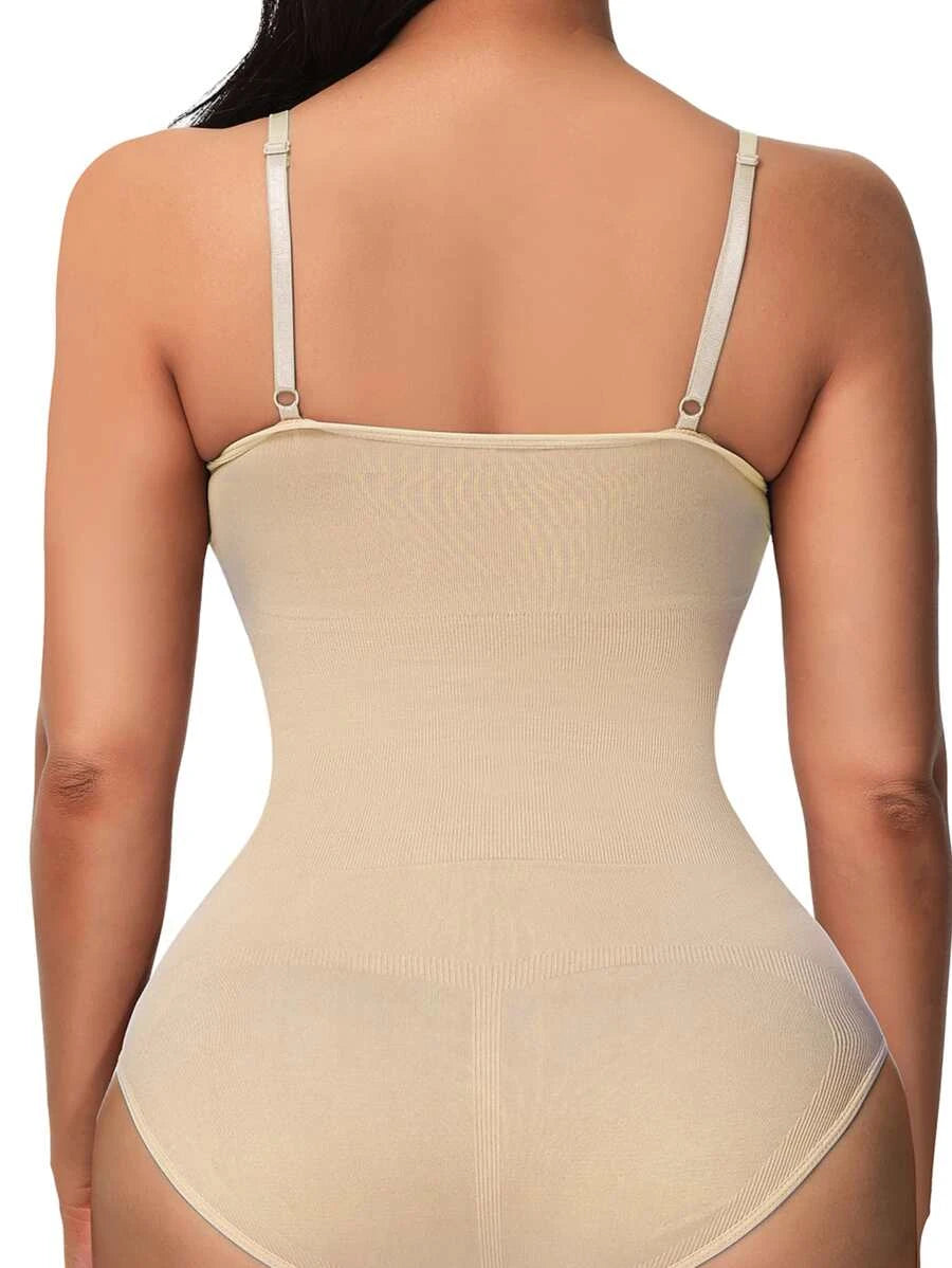 Solid Stretch Shapewear Bodysuit-Soco Hoodie